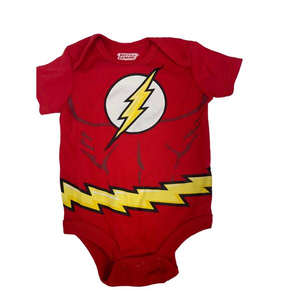 Justice League Set of 2 Superman The Flash One Piece Baby Boys Size 0-3 Months - Picture 4 of 7